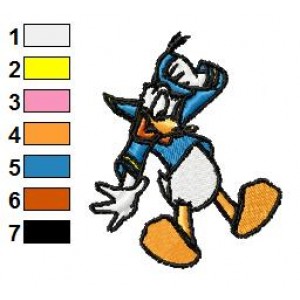 Donald Duck Shocked Embroidery Design